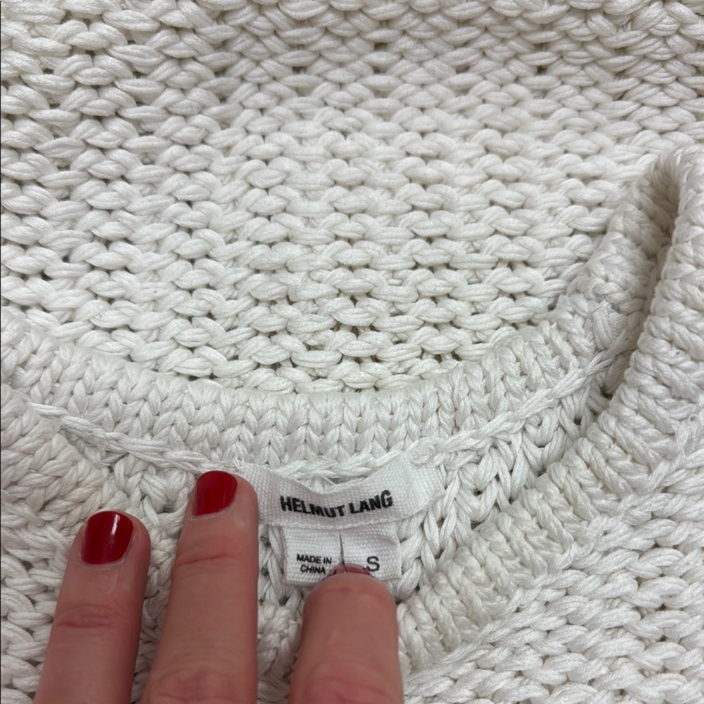 Helmut Lang Asymmetrical Cotton Knit Top - Picture 2 of 3